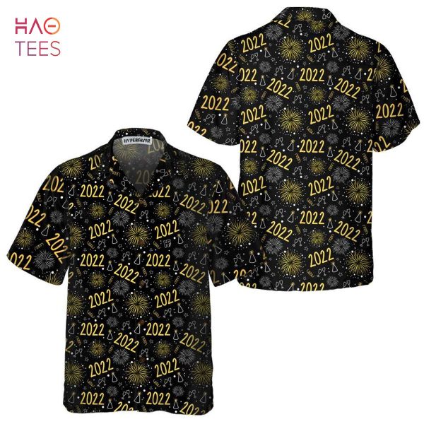 2022 New Year Golden Firework Hawaiian Shirt