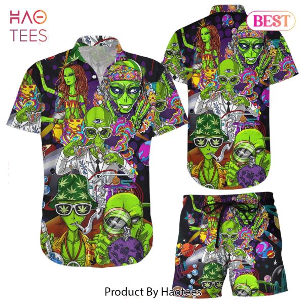 Ailen Hawaiian Shirt Hippies Science Aliens Funny Button Down Shirts Summer Holiday Gift