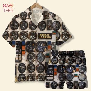 Aircraft Cockpit Personalized Pilot Hawaiian Shirt and Men Beach Shorts