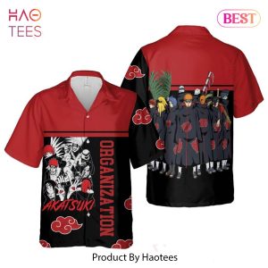 Akatsuki Organization Red Cloud Hawaiian Shirt Naruto Anime Shirt for Men Women