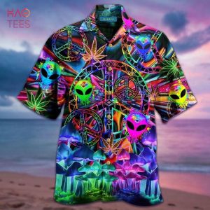 Alien Colorful Hippie Print Hawaiian Shirt