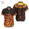 All In All Out Fire Truck On Flame Firefighter Hawaiian Shirt