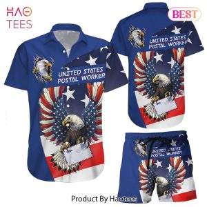 American Eagle Hawaiian Shirt Eagle Postal Worker American Flag Hawaii Shirt Postal Worker Gift