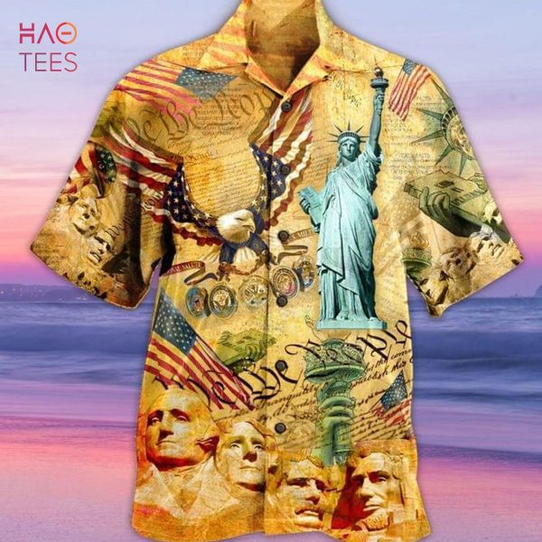 American Flag Eagle And Statue Of Liberty Hawaiian Shirt