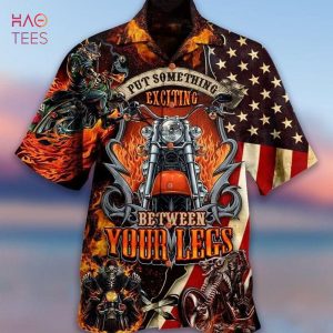 American Flag Motorcycles Put Something Exciting Between Your Legs Print Hawaiian Shirt