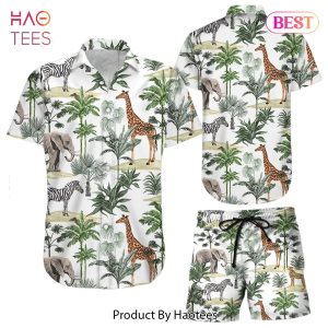 Animal Hawaiian Shirt Elephant Giraffe Zebra Cheetah Animal Hawaii Shirt Animal Lover Gift