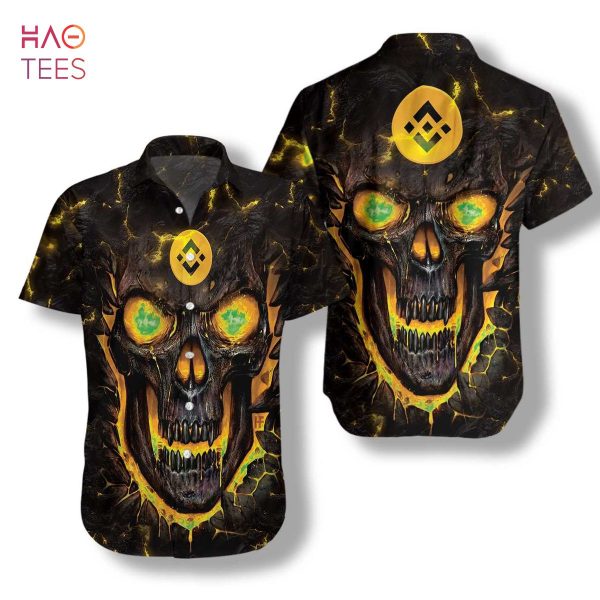 Binance Coin Skull Fire Hawaiian Shirt