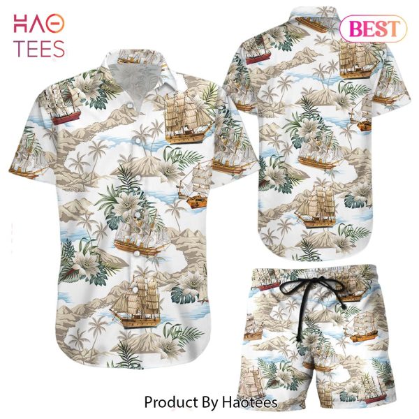 Boat Hawaiian Shirt Wooden Boat vintage Hawaii Shirt Beach Themed Presents