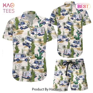 Cactus Hawaiian Shirt Postal Worker Trucks Desert Hawaii Shirt Good Gifts For Postal Workers