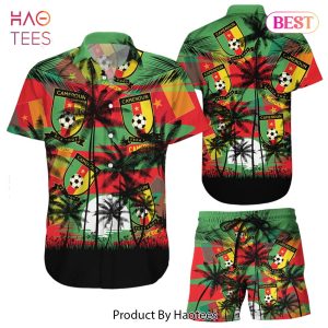 Cameroon Coconut Pattern Hawaiian Soccer Team World Cup 2022 Qatar Champions Football Gift Fans World Cup 3D Hawaiian Shirt