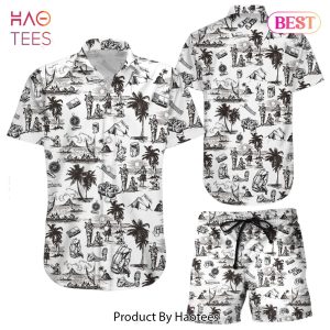 Camping Hawaiian Shirt Camping Picnic Art Print Button Down Shirts Summer Holiday Presents