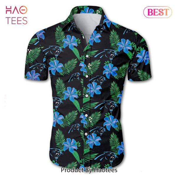 Carolina Panthers Hawaiian Shirt Tropical Flower summer