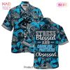 Carolina Panthers NFL Hawaiian Shirt Stress Blessed Obsessed Summer Beach Shirt Gift For Fans Panthers