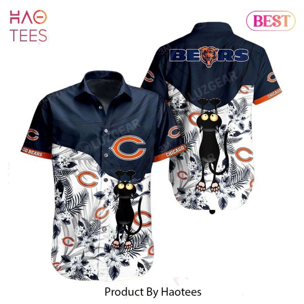 Chicago Bears NFL Hawaiian Shirt Black Cat Graphic 3D Printed Hawaii Shirt Short Fan Ever