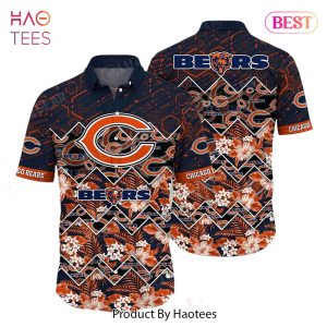 Chicago Bears NFL Hawaiian Shirt Graphic Tropical Pattern 3D Printed Beach Shirt Summer Gift For Fan