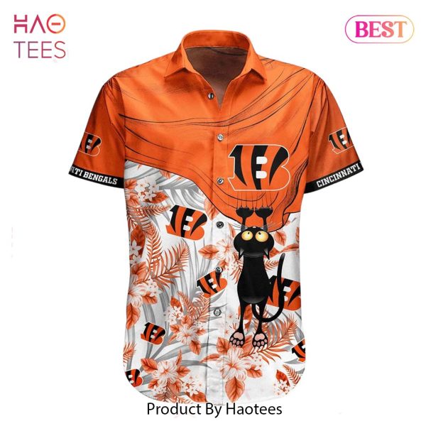 Cincinnati Bengals NFL Hawaiian Shirt Black Cat Graphic 3D Printed Hawaii Shirt Short Fan Ever