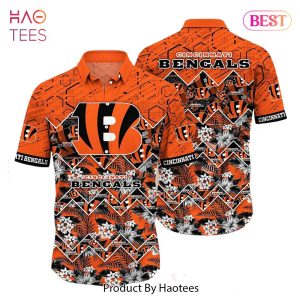 Cincinnati Bengals NFL Hawaiian Shirt Graphic Tropical Pattern 3D Printed Beach Shirt Summer Gift For Fan