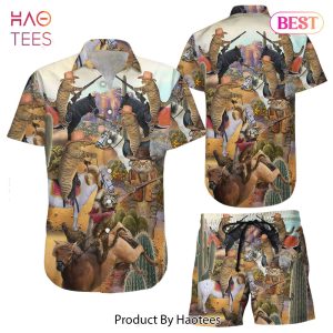 Cowboy Cat Shirt Cowboy Western Cat Unisex 3D Hawaiian Shirt Cat Themed Presents