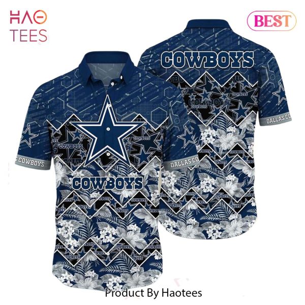 Dallas Cowboys NFL Hawaiian Shirt Graphic Tropical Pattern 3D Printed Beach Shirt Summer Gift For Fan