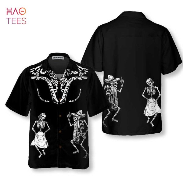 Dancing Skeleton Dia De Los Muertos Hawaiian Shirt