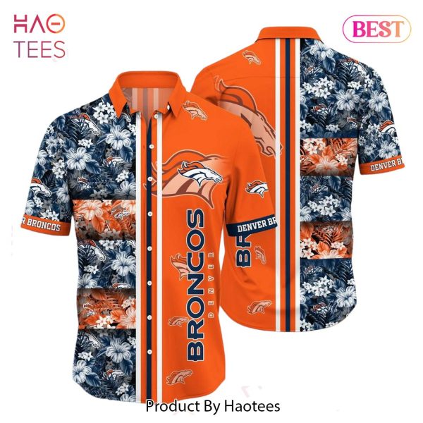 Denver Broncos NFL Graphic Tropical Pattern Hawaiian Shirt 3D Printed Beach Shirt Summer Gift For Fans