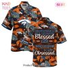 Denver Broncos NFL Hawaiian Shirt Stress Blessed Obsessed Summer Beach Shirt Gift For Fans Broncos