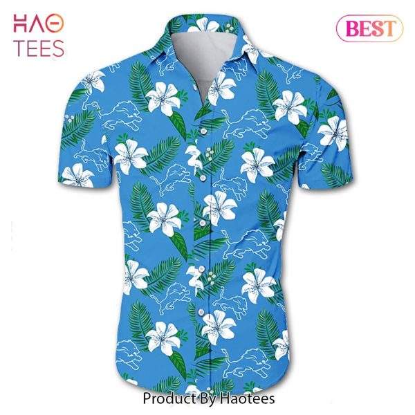 Detroit Lions Hawaiian Shirt Tropical Flower summer