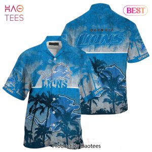 Detroit Lions NFL Hawaiian Shirt Style Tropical Pattern Hot Trending Summer For Awesome Fans