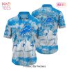 Detroit Lions NFL Hawaiian Shirt Tropical Pattern Graphic Short Sleeve Summer Gift For Fans