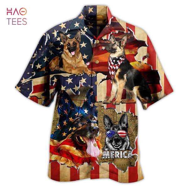 Dog America Protected By German Shepherd Edition Hawaiian Shirt