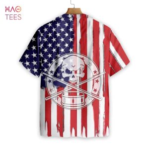 Drummer Skull Flag Hawaiian Shirt