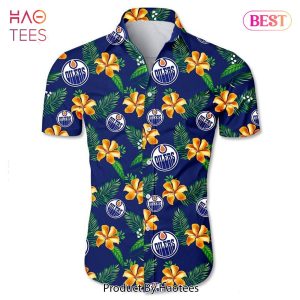 Edmonton Oilers Hawaiian Shirt Tropical Flower summer