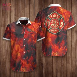 Firefighter Flag And Logo Hawaiian Shirt