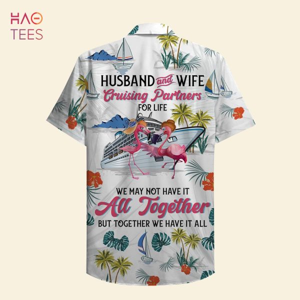 Flamingo Husband And Wife Personalized Cruising Partners Hawaiian Shirt