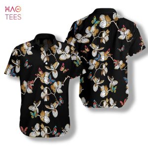 Floral Butterfly Pattern Hawaiian Shirt