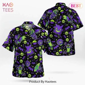 Gengar Skull Pokeball Hawaiian Shirt Pokemon Anime Shirt for Men Women