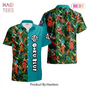 Goku Blue Hawaiian Shirts Custom Anime Merch Clothes for Men Women