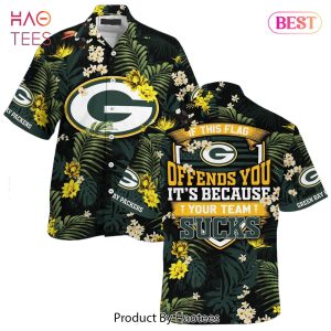 Green Bay Packers Hawaiian Shirt With Tropical Pattern If This Flag Offends You ItS Because You Team Sucks