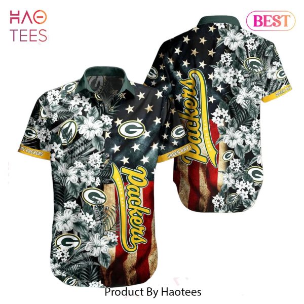 Green Bay Packers Nfl Graphic Us Flag Flower Hawaiian Shirt New Trends Summer Gift Ever Fans