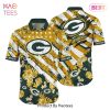 Green Bay Packers Nfl Hawaiian Shirt Floral Print American Flag Beach Shirt Short Style Summer