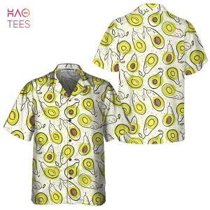 Hand Drawn Avocado Pattern Hawaiian Shirt