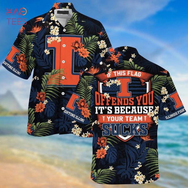 Illinois Fighting Illini Summer Hawaiian Shirt And Shorts