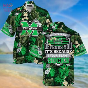 Marshall Thundering Herd Summer Hawaiian Shirt And Shorts