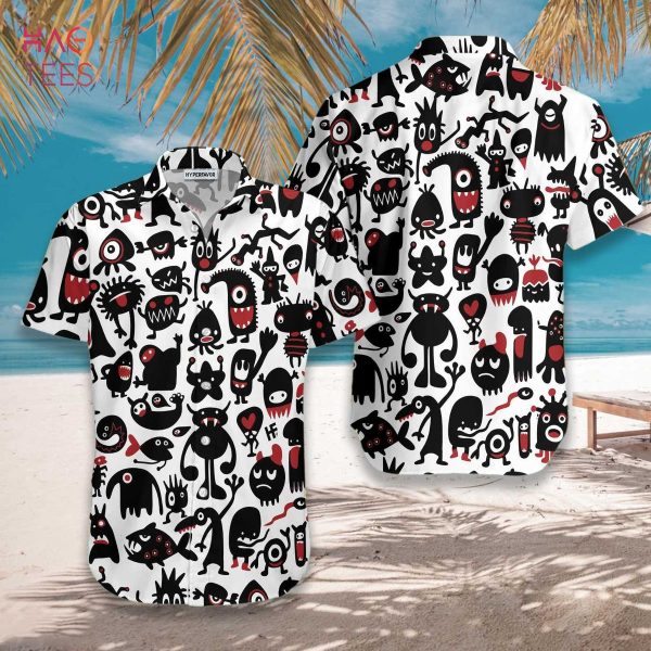 NEW Black Monsters For Halloween Hawaiian Shirt