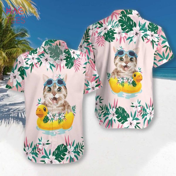 NEW Cat Beach Time Meow Hawaiian Shirt