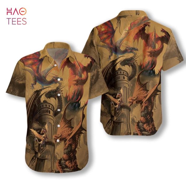 NEW Dragon On The Castle Hawaiian Shirt