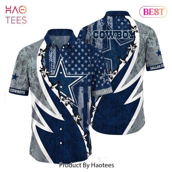 NFL Dallas CowboysHawaiian Shirt Graphic American Flag Print This Summer Gift For Fans