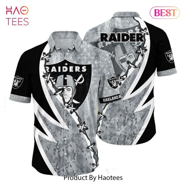 NFL Las Vegas Raiders Hawaiian Shirt Graphic American Flag Print This Summer Gift For Fans