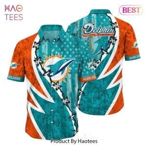 NFL Miami Dolphins Hawaiian Shirt Graphic American Flag Print This Summer Gift For Fans