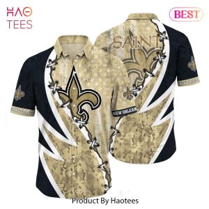 NFL New Orleans Saints Hawaiian Shirt Graphic American Flag Print This Summer Gift For Fans